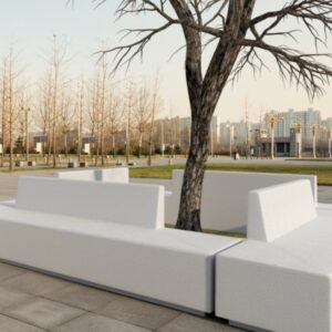 Banc béton robuste avec dossier ANCOURT