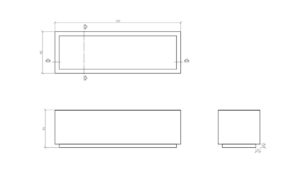 Banc épuré en béton ALVIMARE