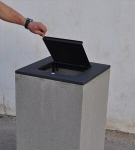 Corbeille béton contemporaine 120 litres ISIGNY