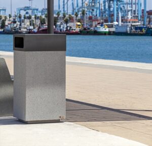 Corbeille béton contemporaine 120 litres ISIGNY