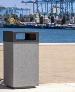 Corbeille béton contemporaine 120 litres ISIGNY