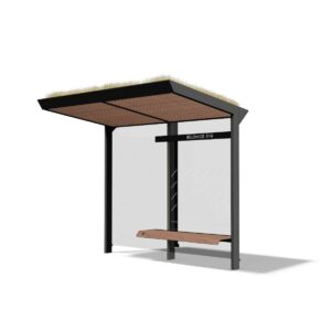 Abribus L2800mm avec banc et toit végétalisé ROMAINVILLE (3)