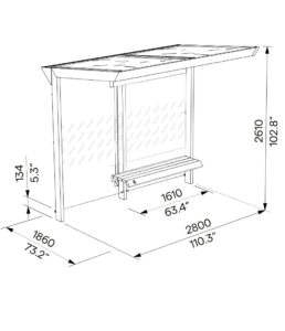 Abribus L2800mm avec banc et toit végétalisé ROMAINVILLE (4)