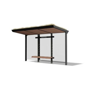 Abribus moyen format L4170mm banc et toit végétalisé VAUJOURS