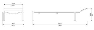 A1 chaise longue tissu LAL417
