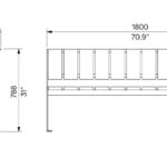 Banc à lames de bois larges CHAMONIX plan