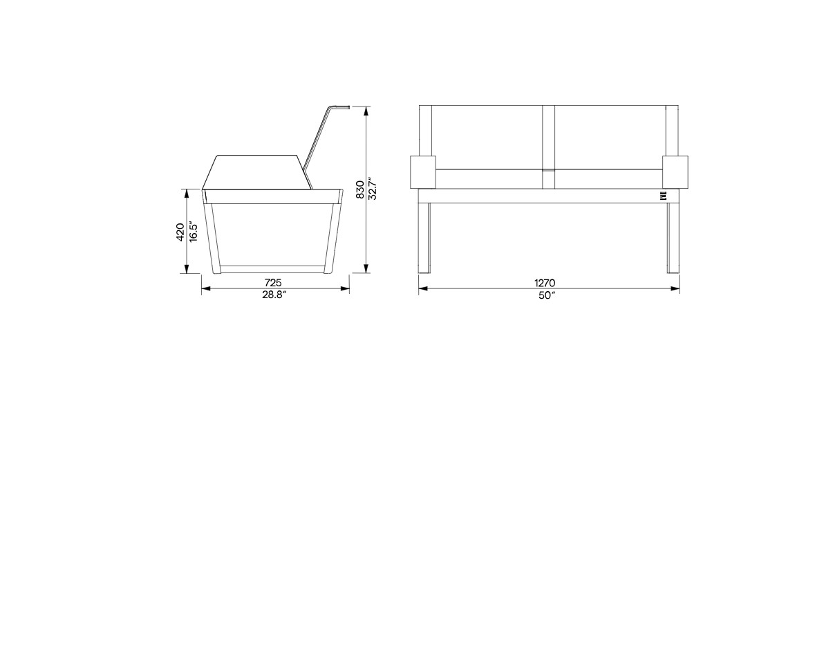 Banc bois et tissu avec accoudoirs CAMPO (4)