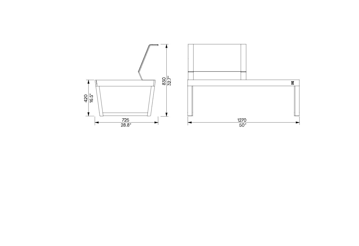 Banc bois petit dossier batyline CANNELLE