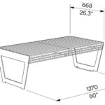 Banc compact tout acier BRESSE plan