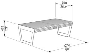 Banc compact tout acier BRESSE plan