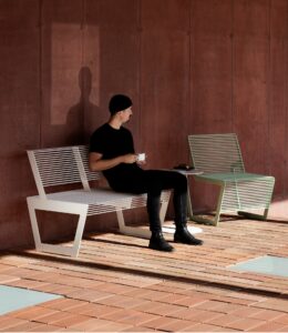 Banc deux places tout acier CLUSES .