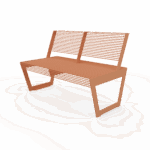 Banc deux places tout acier CLUSES.