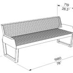 banc A1-361 accoudoirs acier