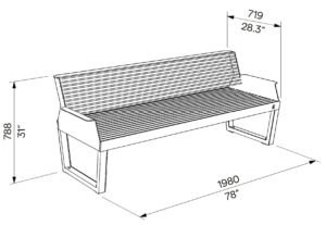 banc A1-361 accoudoirs acier