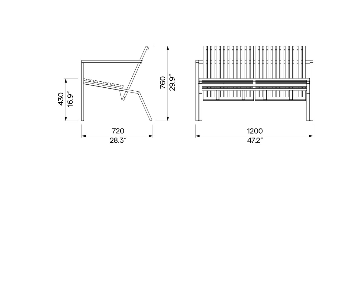 Canapé extérieur en bois résistant FOZZANO