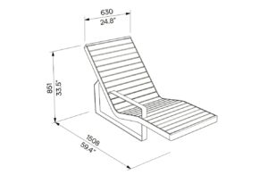 Chaise longue bois détente CAPBRETON plan
