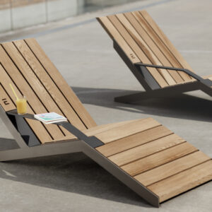 Chaise longue en bois ANGON