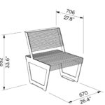 Fauteuil acier robuste CERNEX plan