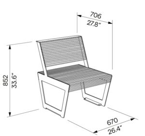 Fauteuil acier robuste CERNEX plan