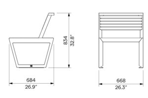 Fauteuil bois en fonte d'aluminium LES GETS plan
