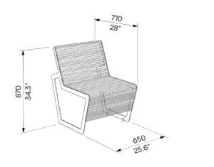 Fauteuil tout acier confort MEGÈVE plan