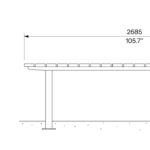 Leva table LEVP6520 L2,7m