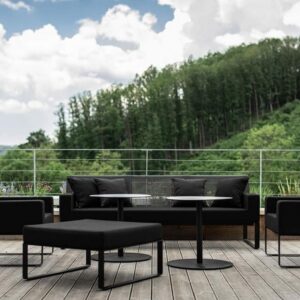 R1 Canapé 3 places avec accoudoirs MO130 noir