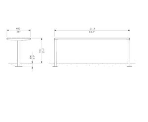 Table de picnic bois et acier L.2100mm RÉ (2)