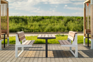 Table de picnic bois et acier L.2100mm RÉ (3)