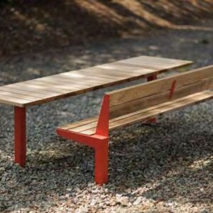 Table picnic longue en bois avec lames verticales L2700mm YZERNAY