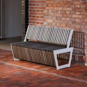 Banc petites lames bois verticales PASSY