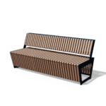Banc petites lames bois verticales PASSY.