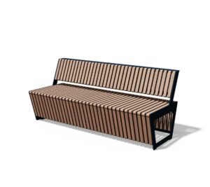 Banc petites lames bois verticales PASSY.