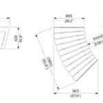Banquette bois convexe R1000 GEX plan
