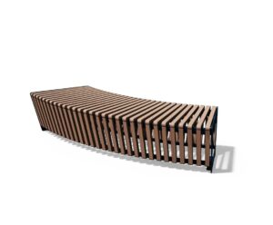 Banquette convexe petites lames bois R2000mm ANNECY.