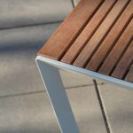 Tabouret bois et fonte d'aluminium RIOM-