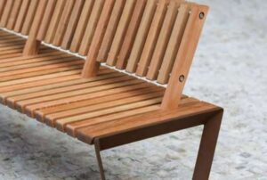 banc avec dossier en bois MABLY .