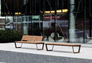 banc avec dossier en bois MABLY