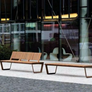 Banc avec dossier en bois MABLY