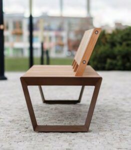 banc avec dossier en bois MABLY.