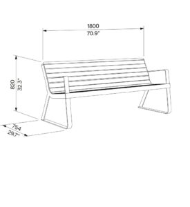 Banc confort avec accoudoirs en bois BORDEAUX (11)