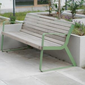Banc confort avec accoudoirs en bois BORDEAUX
