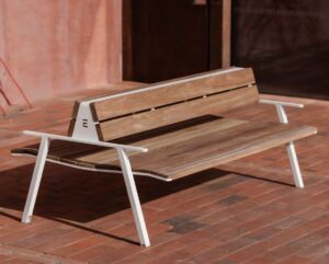 Banc double en bois confortable RODEZ