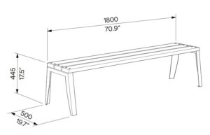 Banc économique en bois BLAGNAC plan