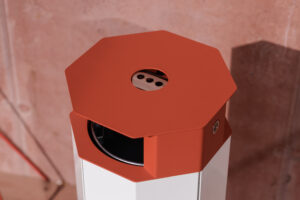 Corbeille de propreté acier avec cendrier ARBIN.