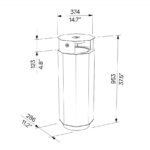Corbeille de propreté acier avec cendrier ARBIN plan