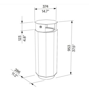 Corbeille de propreté acier avec couvercle 38L MONTVERNIER plan