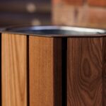 Corbeille de propreté en bois simple 61L MONTAGNY.