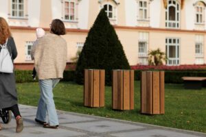 Corbeille de propreté en bois simple 61L MONTAGNY..