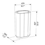 Corbeille de propreté en bois simple 61L MONTAGNY plan